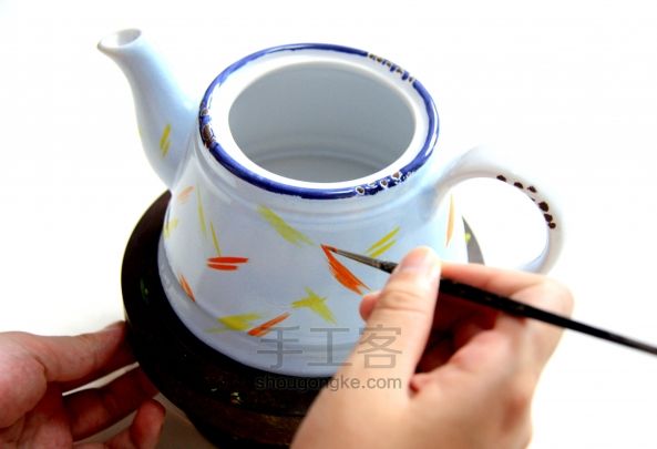 手绘搪瓷罐-别具一格的茶壶茶杯 第4步