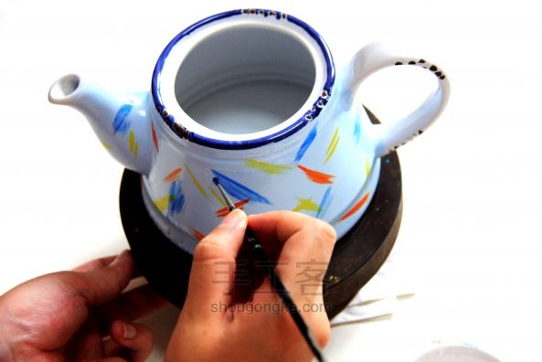 手绘搪瓷罐-别具一格的茶壶茶杯 第5步