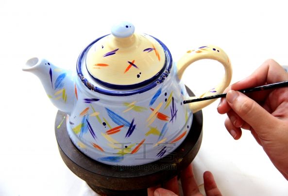 手绘搪瓷罐-别具一格的茶壶茶杯 第11步