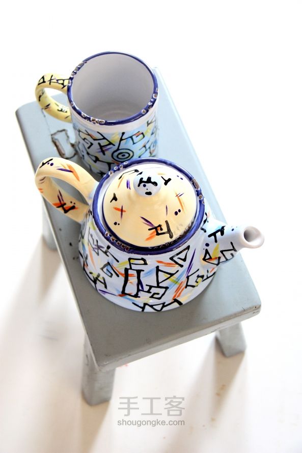 手绘搪瓷罐-别具一格的茶壶茶杯 第18步