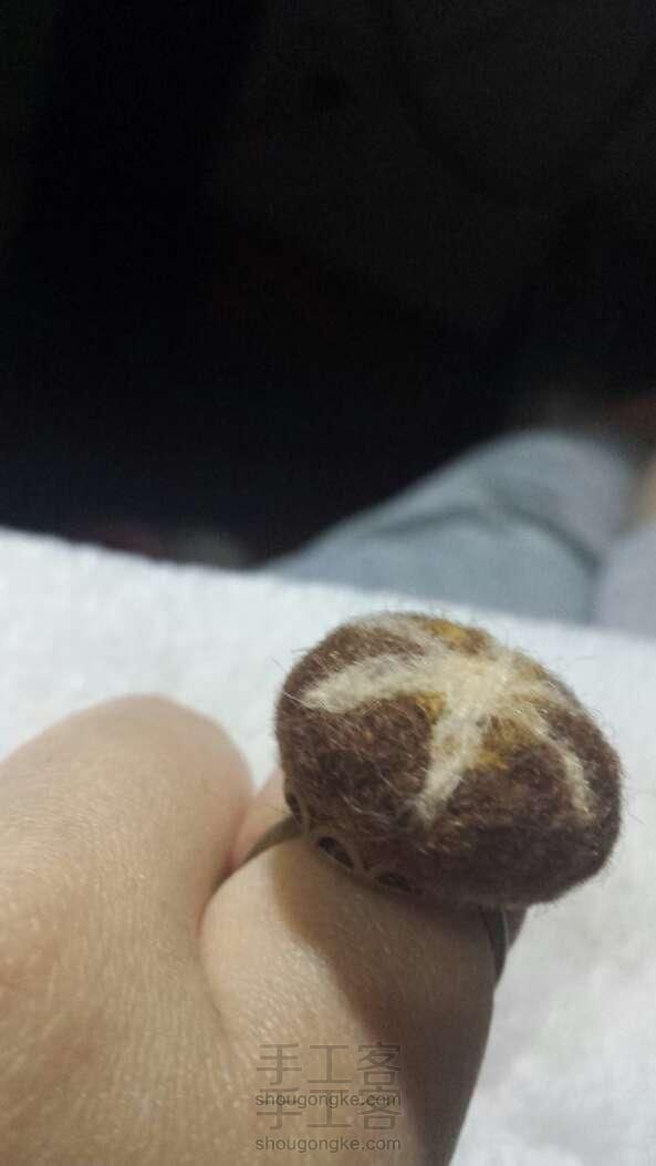简单小萌物~羊毛毡香菇戒指