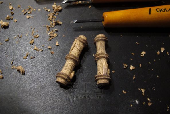 金丝楠老料耳坠：木质饰品手工制作 第6步