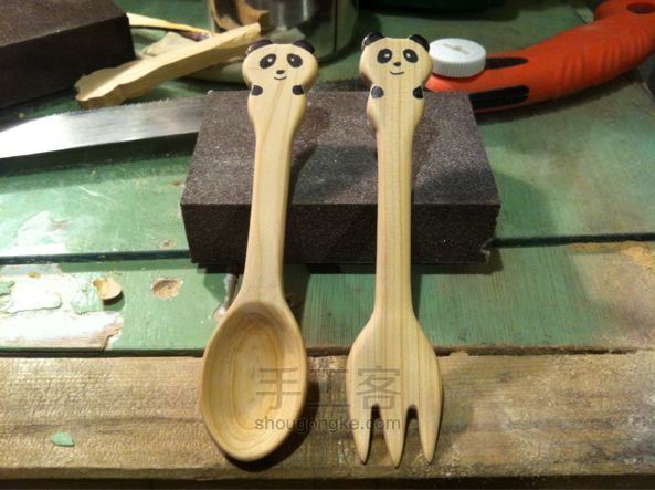 订制一套小朋友餐具——木制手工艺品DIY 第16步