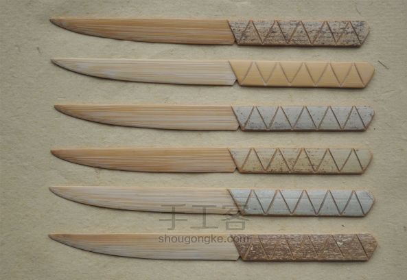 竹刀  裁纸刀  水果刀——竹制手工艺品手工制作教程 第3步