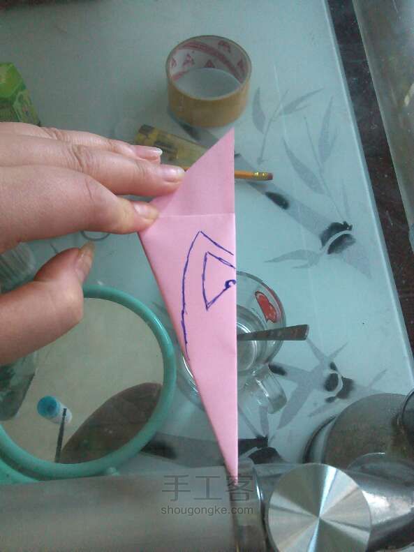 剪折花折纸教程 第8步