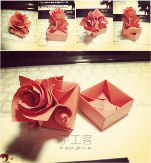 喵子-玫瑰小盒折纸教程 第9步