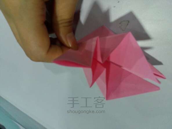 孔雀手工折纸教程 第17步