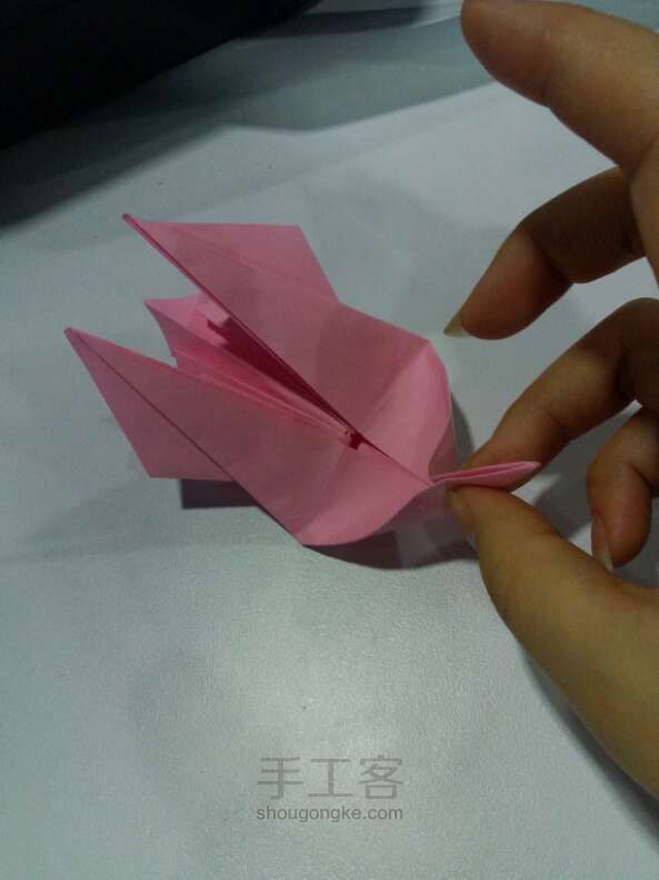 孔雀手工折纸教程 第23步