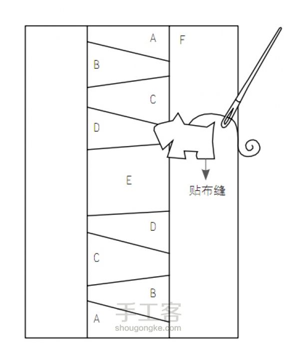 狗狗漫步零钱小包布艺教程 第1步