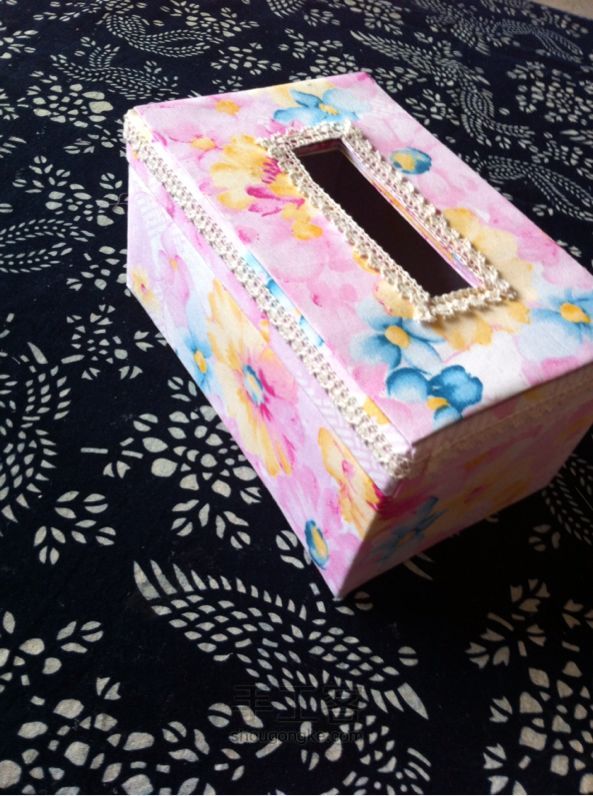 盒布在一起 4⃣️ 鞋盒diy纸巾盒 第11步