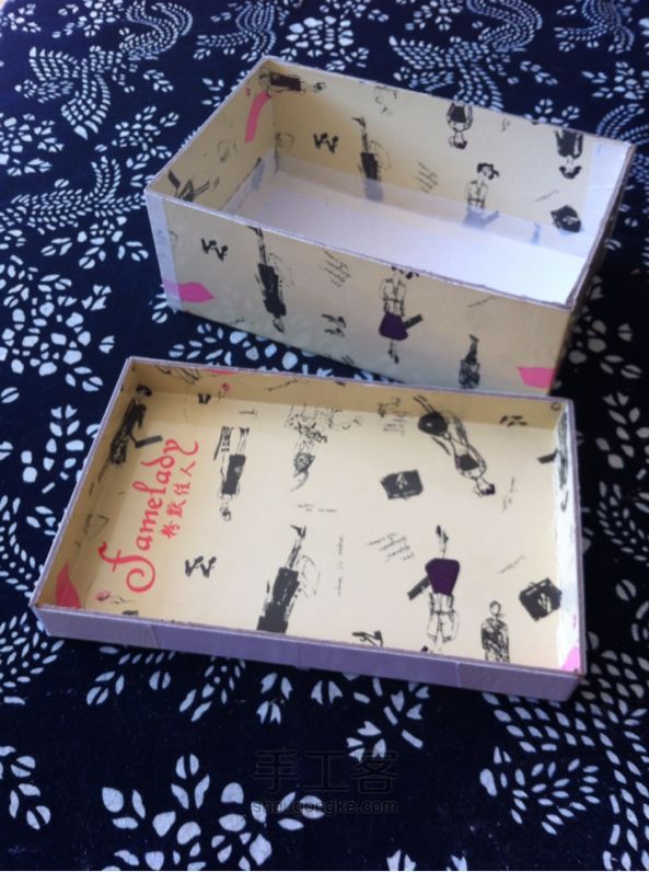 盒布在一起 4⃣️ 鞋盒diy纸巾盒 第3步