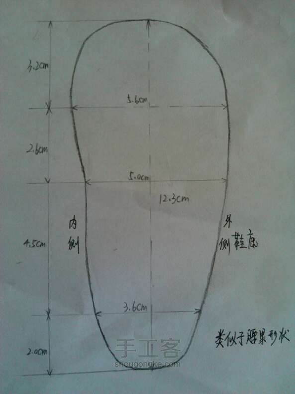 宝宝鞋样 第1步