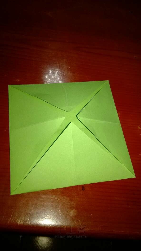 一张纸也可以折出四叶草折纸ＤＩＹ 第3步