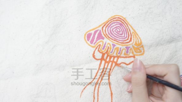 手绘海底世界环保袋手工制作 第9步