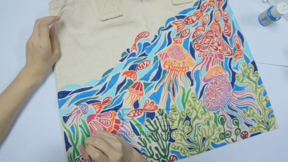 手绘海底世界环保袋手工制作 第30步