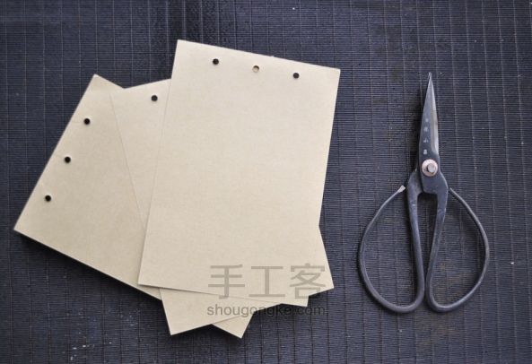 手工复古 竹牛皮纸本子 制作教程 第4步
