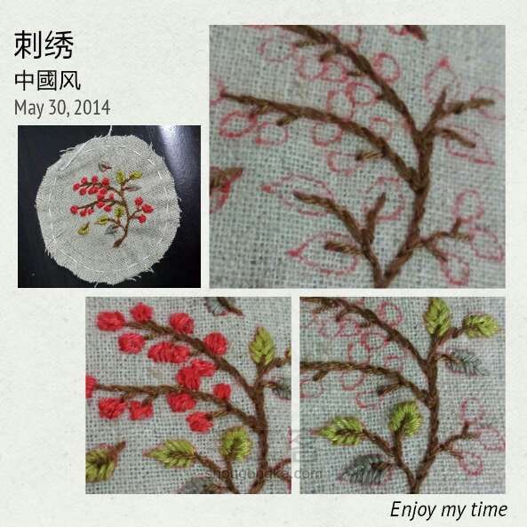 DIY刺绣中国风镜子 第2步