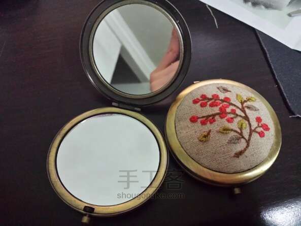 DIY刺绣中国风镜子 第8步