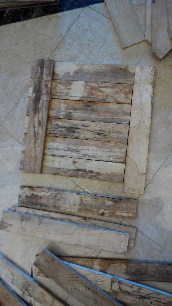 理想木器第二季：废木板打造入户花园小排椅小方几 第2步
