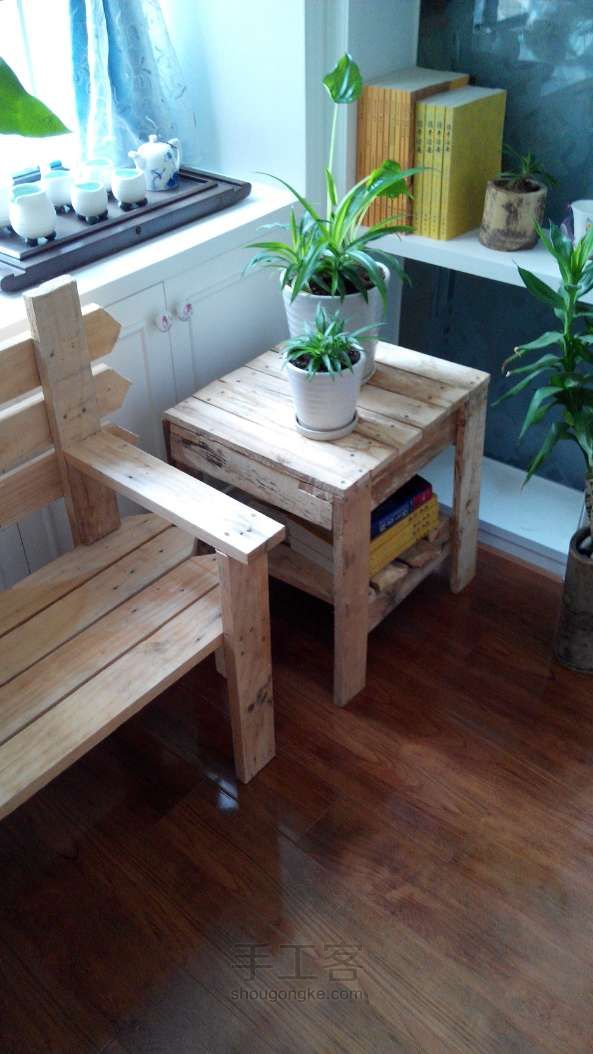 理想木器第二季：废木板打造入户花园小排椅小方几 第10步