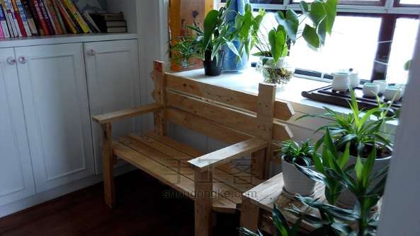理想木器第二季：废木板打造入户花园小排椅小方几 第11步