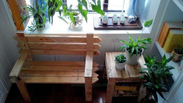 理想木器第二季：废木板打造入户花园小排椅小方几 第14步
