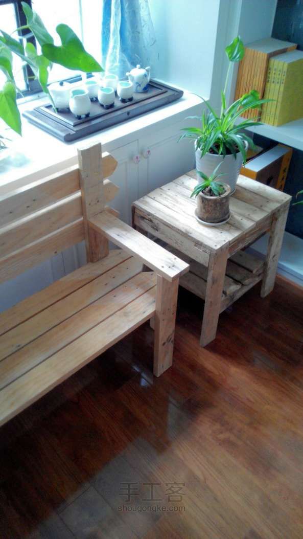 理想木器第二季：废木板打造入户花园小排椅小方几 第15步