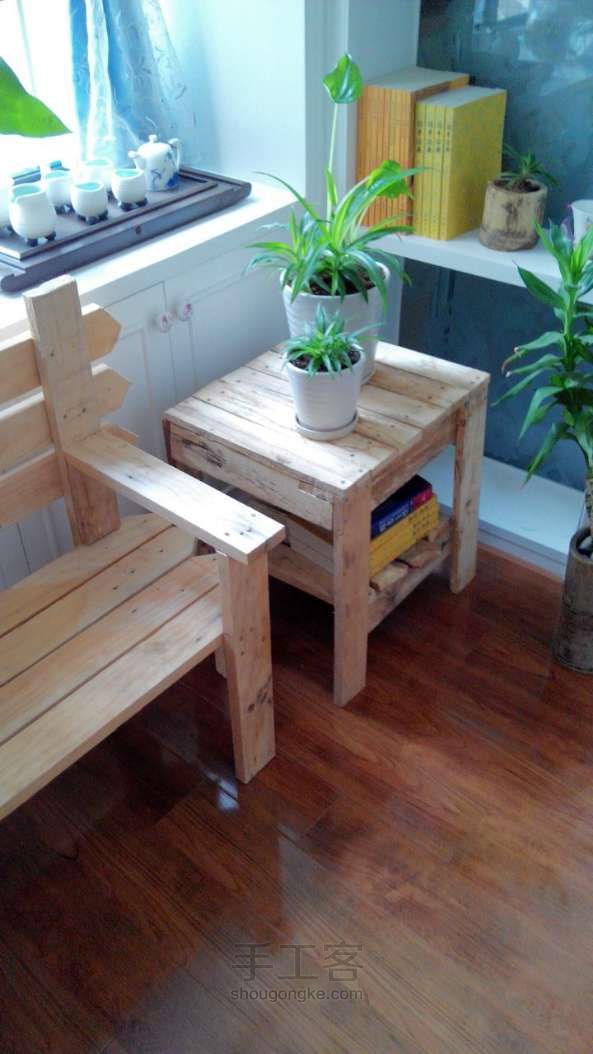 理想木器第二季：废木板打造入户花园小排椅小方几 第17步