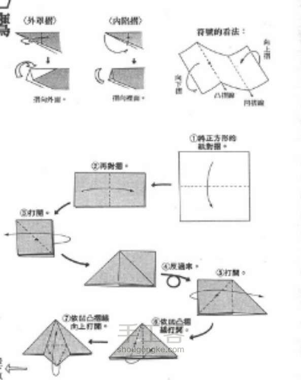 霸气的老鹰 折纸教程 第2步