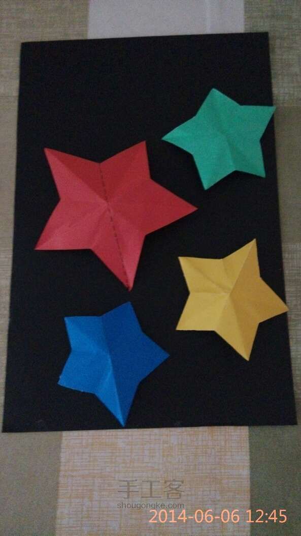 最简单的剪纸五角星制作教程 第11步