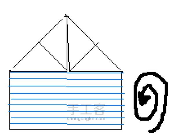 纸青蛙折法 第4步