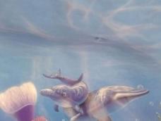 古风艺术团队手绘《海底世界》云南古风艺术，给你好看。联系人张老师：18213899458