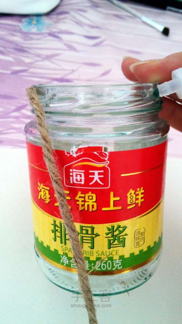 【旧物改造】实用麻绳罐教程 大家都问我要过程，所以做了一个~ 第3步