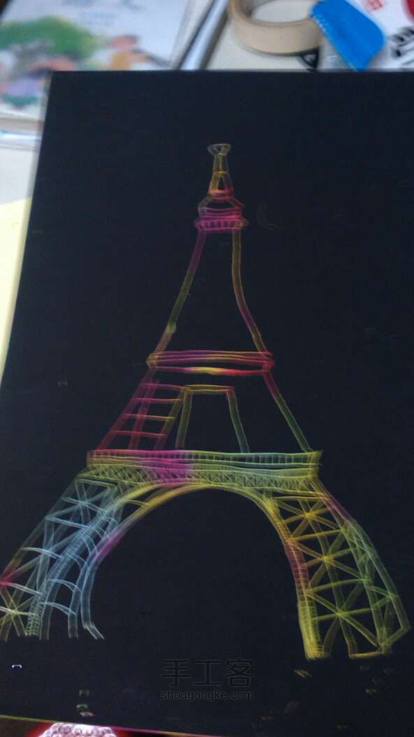 刮画纸之巴黎铁塔(一) 第2步