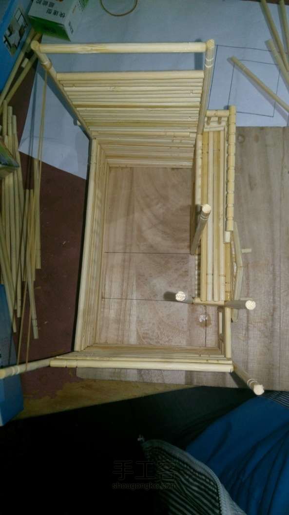 一次性手工筷子房子 第8步