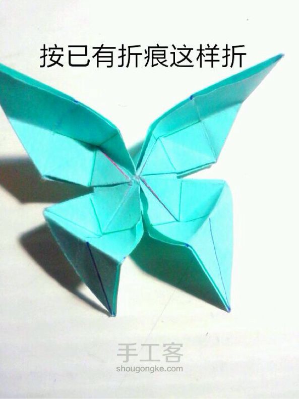 美腻的蝴蝶～立体的折纸哦 第22步