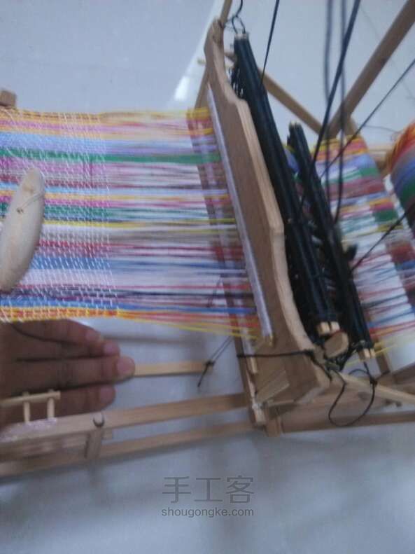 竹制 小型织布机【真的能织布】 第14步