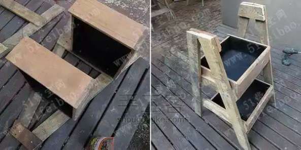 废木板回收改造diy花盆架子 第5步