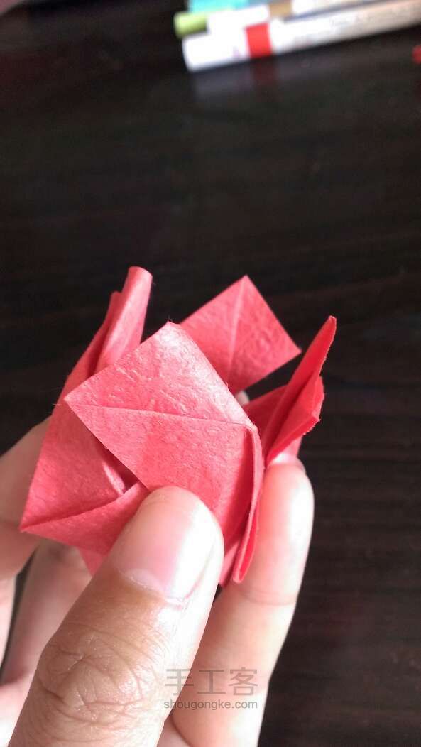 川崎玫瑰折纸教程 第16步