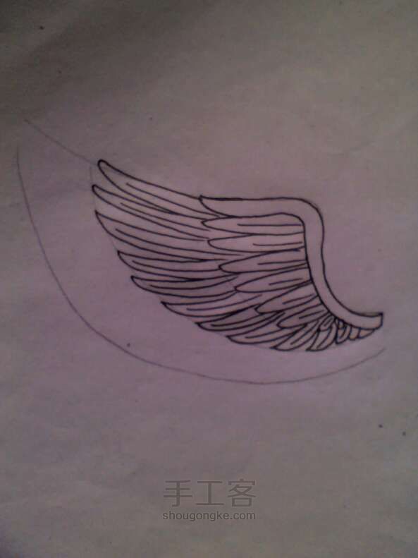 教你画一个简单的天使翅膀 第5步