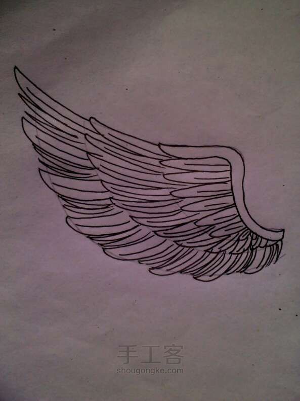教你画一个简单的天使翅膀 第7步
