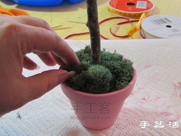 【转发】DIY手工制作漂亮的纸艺花卉盆景 第14步