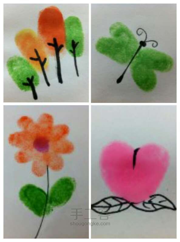 创意儿童指纹画 第4步