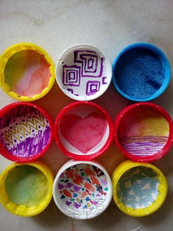 手绘瓶盖装饰墙教程