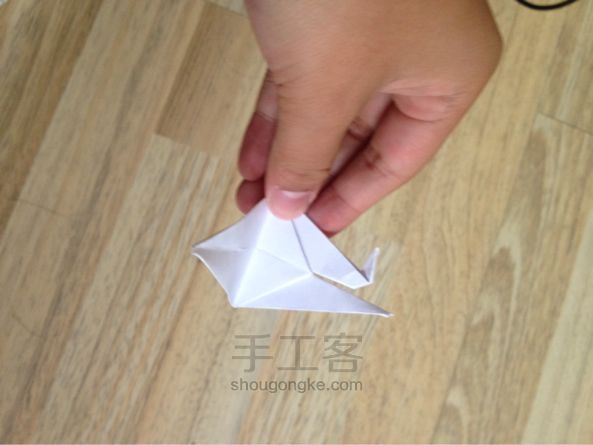 纸鹤手工折纸 第13步