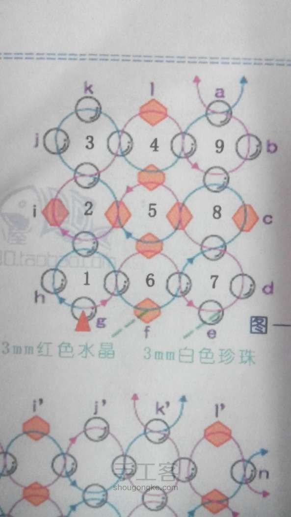 diy串珠—礼物盒 第1步