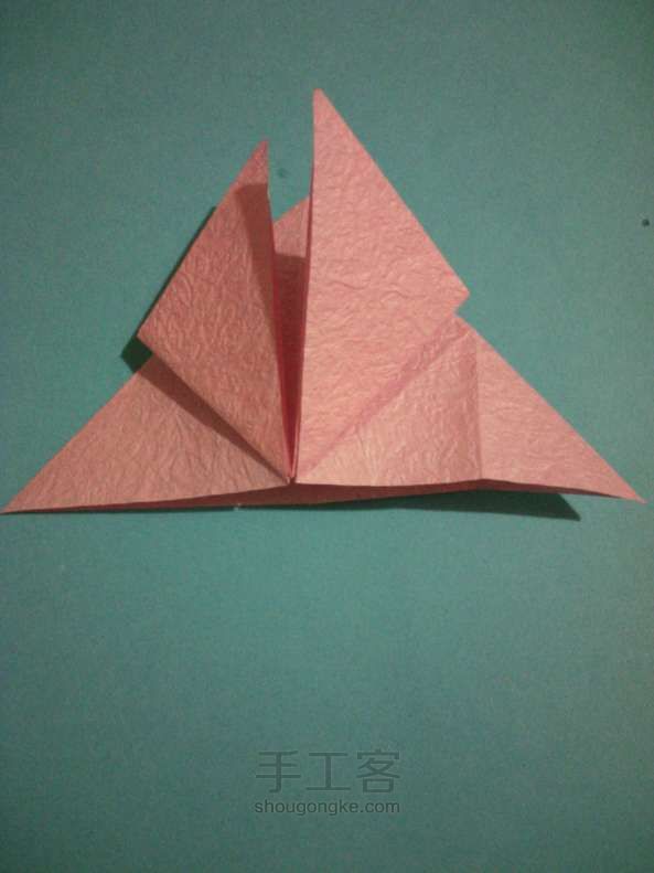 纸折爱心 折纸教程 第3步