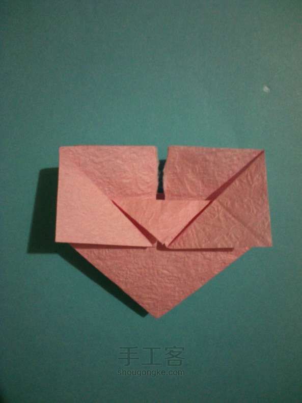 纸折爱心 折纸教程 第5步