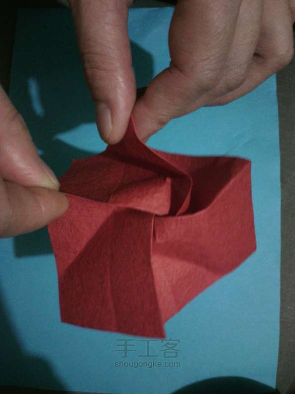 纸折川崎玫瑰 折纸教程 第12步