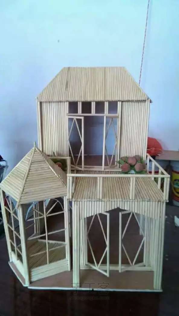 瞧瞧这DIY的竹制小房子 创意手工 第9步